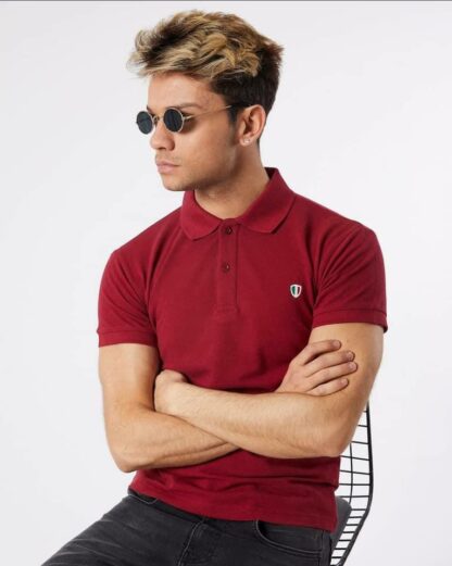 Red Polo Neck T-shirt