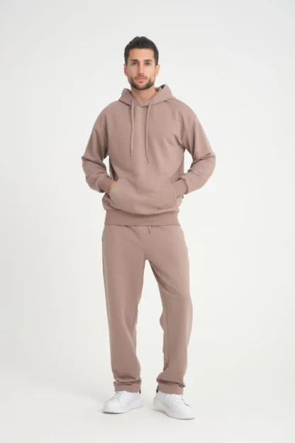 Kanguru Cepli Üç İplik Diagonel Kumaş Kapüşonlu Sweatshirt - Image 2