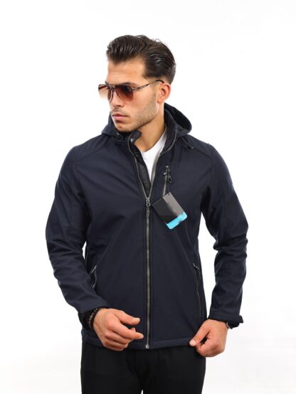 Erkek Lacivert Softshell Mont