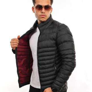 Erkek Slim Fit Şişme Siyah Mont