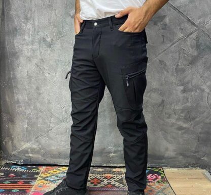 Erkek Siyah Softshell Yağmur Su Geçirmez Pantolon