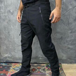Erkek Siyah Softshell Yağmur Su Geçirmez Pantolon