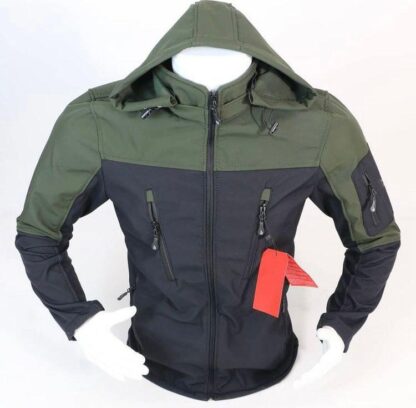 Erkek Çift Renk Softshell Kapüşonlu Yağmur Su Geçirmez Montlar - Image 2