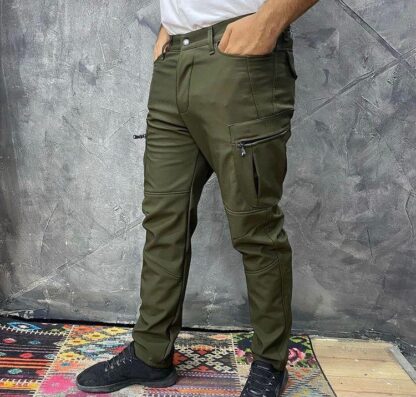 Erkek Haki Softshell Yağmur Su Geçirmez Pantolon