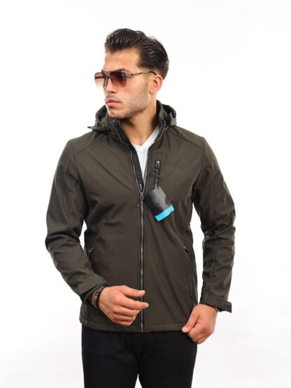 Erkek Haki Softshell Mont
