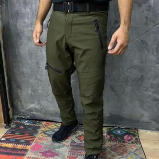 Erkek Haki Softshell Yağmur Su Geçirmez Pantolon