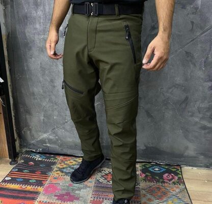 Erkek Haki Softshell Yağmur Su Geçirmez Pantolon
