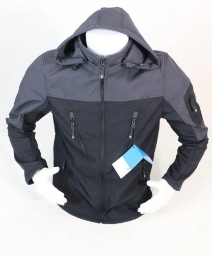 Erkek Çift Renk Softshell Kapüşonlu Yağmur Su Geçirmez Montlar - Image 3