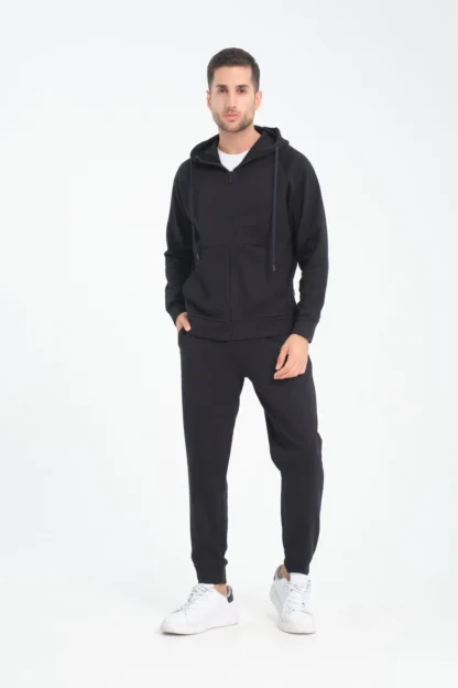 Fermuarlı Kapüşonlu Sweatshirt & Manşet Paça Eşofman Altı Takım - Image 6