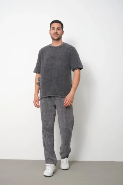 Asit Yıkamalı Oversize T-Shirt & Baggy Eşofman Altı Takım - Image 6
