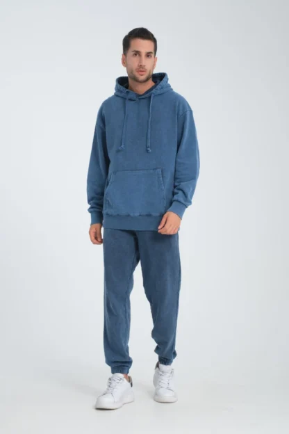 Oversize Yıkamalı Kapüşonlu Sweatshirt & Lastik Paça Eşofman Altı