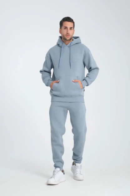Oversize Puf Baskılı Kapüşonlu Sweatshirt & Lastik Paça Eşofman Altı - Image 6