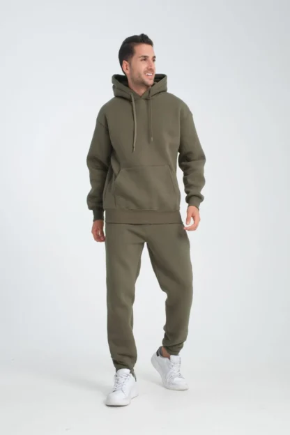 Oversize Puf Baskılı Kapüşonlu Sweatshirt & Lastik Paça Eşofman Altı - Image 4